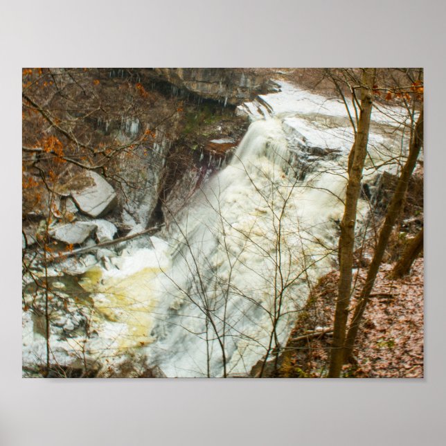 Brandywine Falls in Winter, Ohio Poster (Vorne)