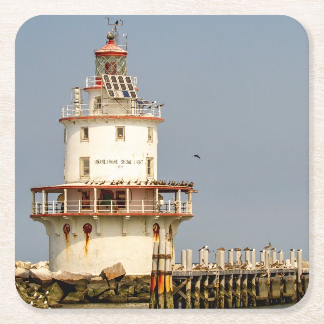 Brandywine Shoal Lighthouse Rechteckiger Pappuntersetzer (Vorderseite)
