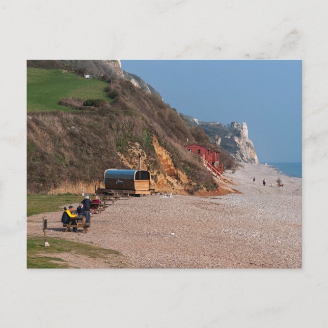 Branscombe Beach im Frühling Postkarte (Vorderseite)