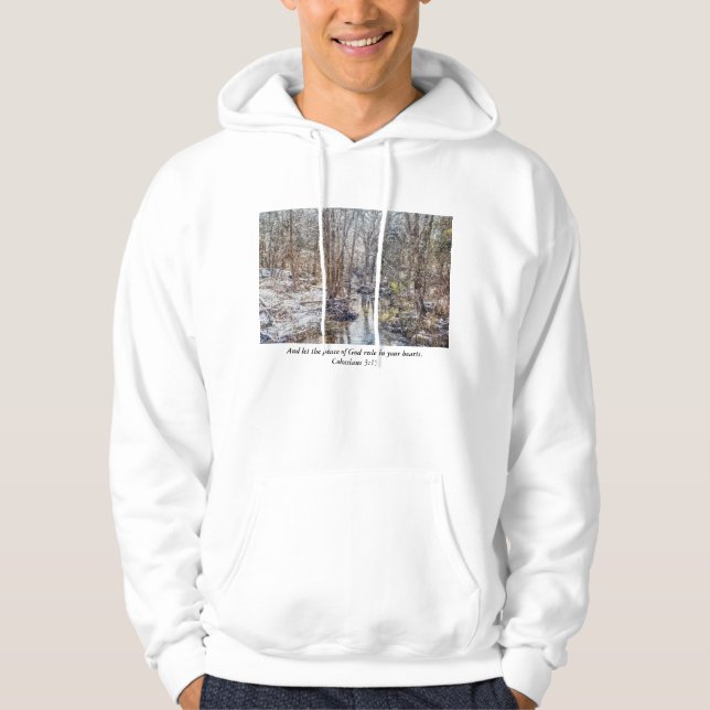 Branson Fall Creek Winter Snow Painterly Hoodie (Vorderseite)