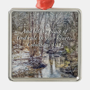 Branson Fall Creek Winter Snow Painterly Ornament