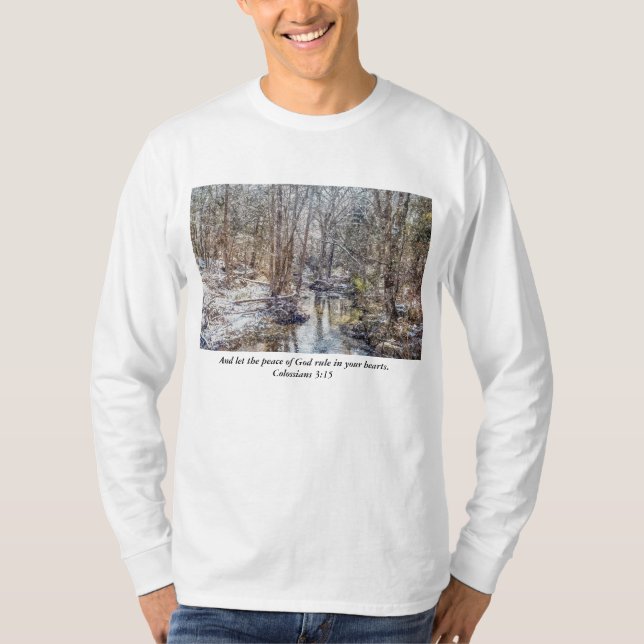 Branson Fall Creek Winter Snow Painterly Shirt (Vorderseite)