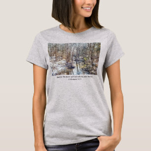 Branson Fall Creek Winter Snow Painterly T - Shirt