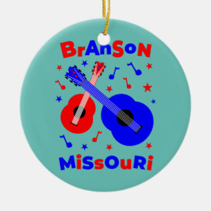 Branson Missouri Family Vacation Guitar Keramik Ornament