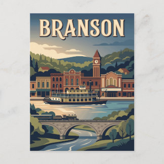 Branson Missouri Ozarks Vintage Reiseposter Postkarte