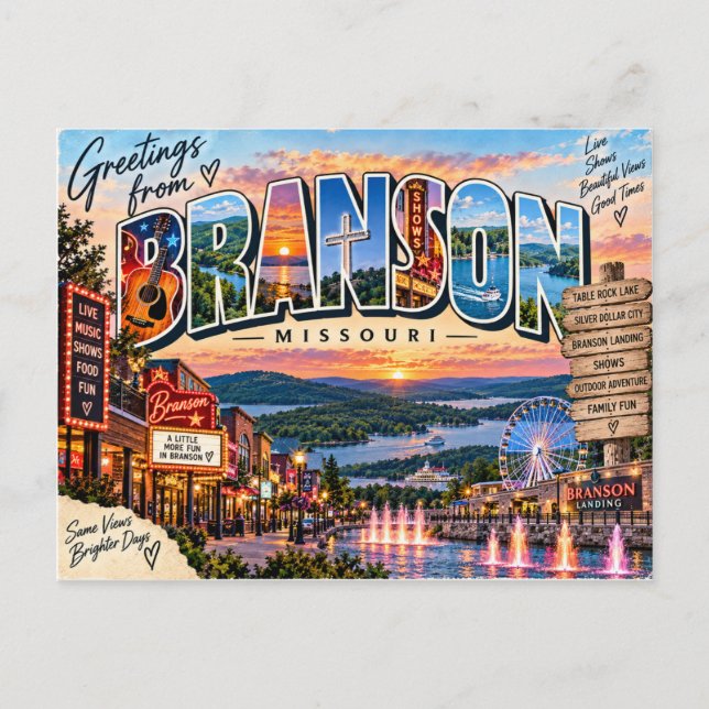 Branson Missouri Postkarte (Vorderseite)