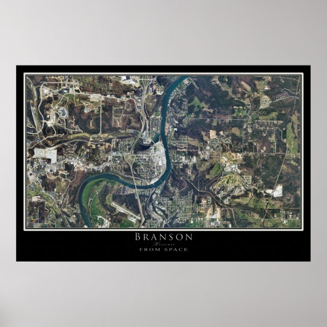 Branson Missouri Satellite Poster Map (Vorne)