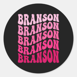 Branson Missouri Urlaub Souvenir Retro Grafik Runder Aufkleber