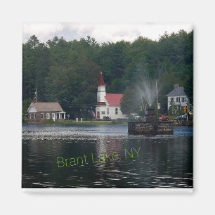 Brant Lake NY Fountain Magnet
