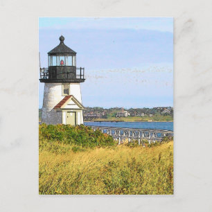 Brant Point Leuchtturm 2 - VINTAGE LOOK Postkarte