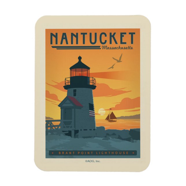 Brant Point Lighthouse | Nantucket MA Magnet (Vertikal)