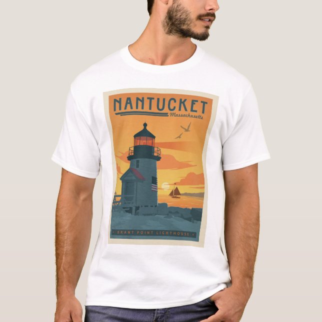 Brant Point Lighthouse | Nantucket MA T-Shirt (Vorderseite)