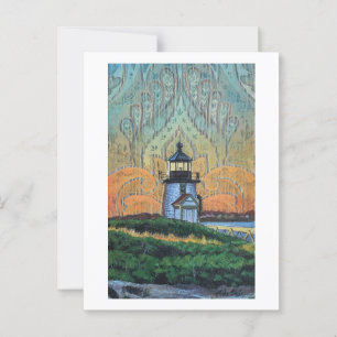 Brant Point Lighthouse Painting, Nantucket, MA Postkarte