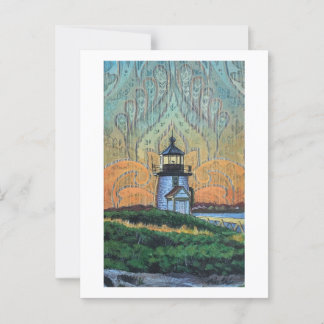 Brant Point Lighthouse Painting, Nantucket, MA Postkarte