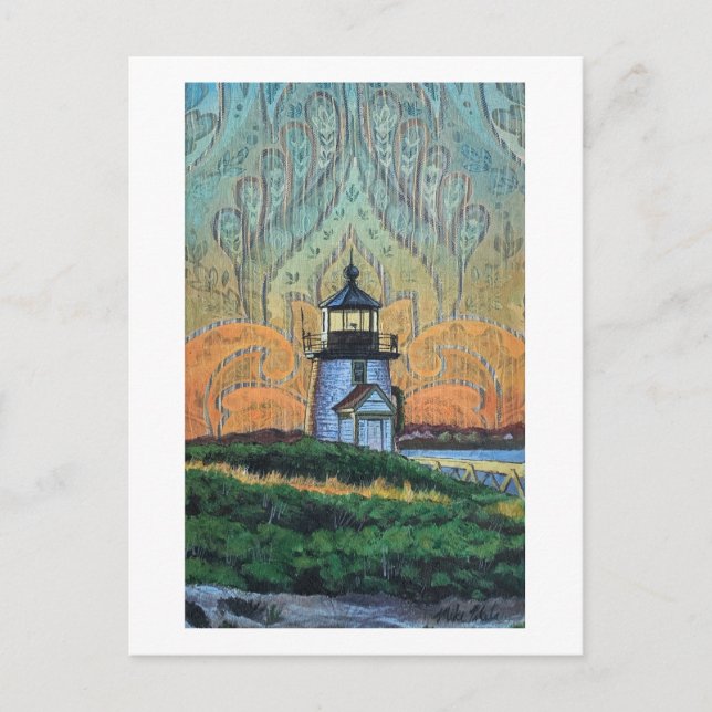 Brant Point Lighthouse Painting, Nantucket, MA Postkarte (Vorderseite)