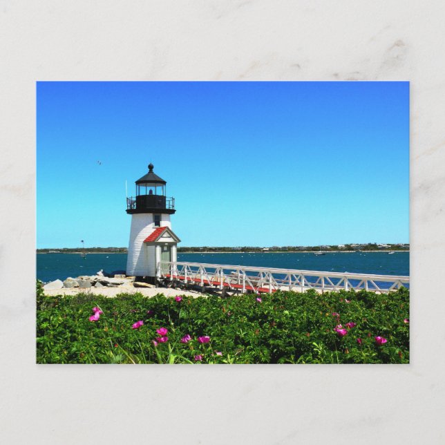 Brant Point Lighthouse Postkarte (Vorderseite)