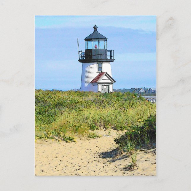 Brant Point Lighthouse - VINTAGE Sicht Postkarte (Vorderseite)