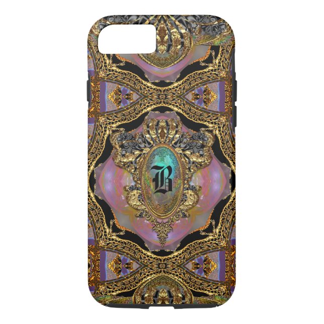 Branwenton elegantes Goth Monogramm VII Case-Mate iPhone Hülle (Rückseite)