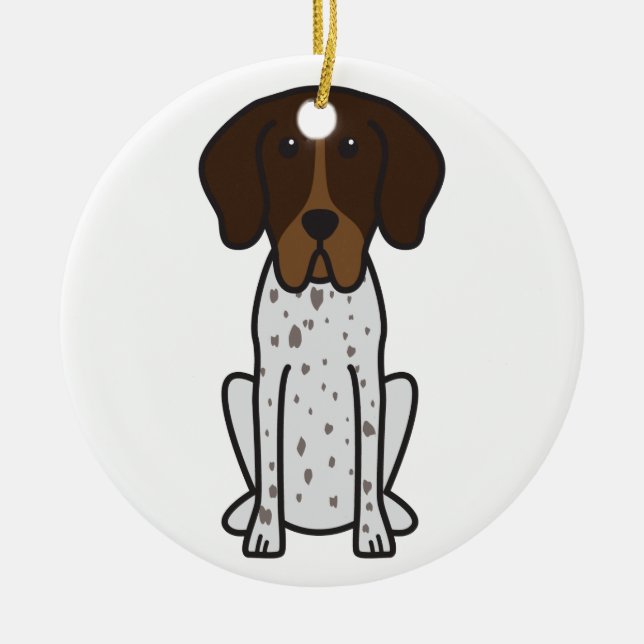 Braque Francais HundeCartoon Keramikornament (Vorne)