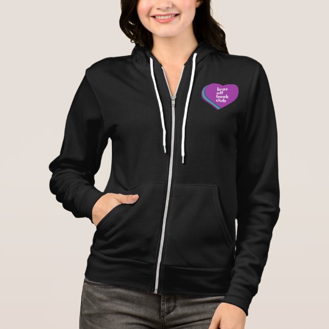 Bras Off Book Club Zip-Up Hoodie (Vorderseite)
