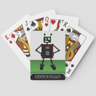 Brash Robot Green - Personalized Robot Spielkarten