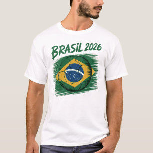 Brasil 2026 Minimalist T-Shirt Sauberes Fußball-