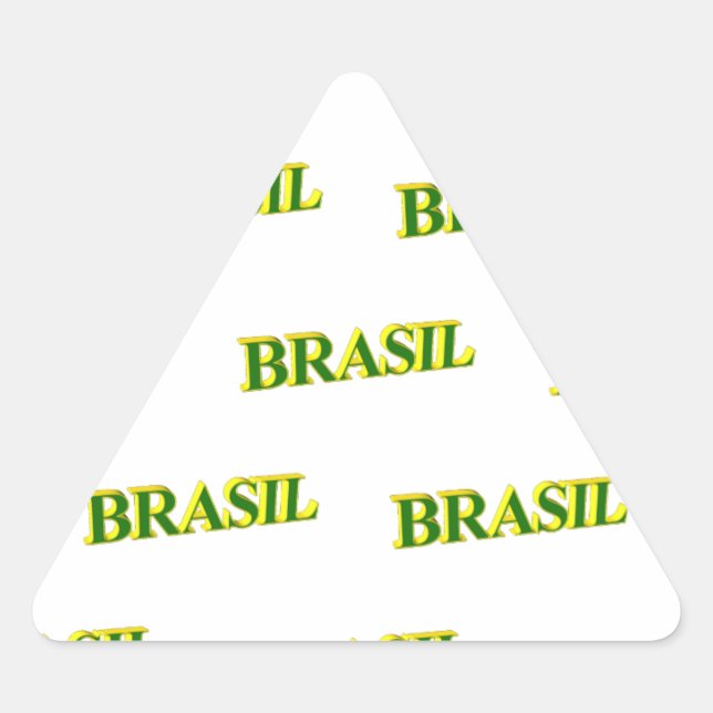 Brasil 3D Dreieckiger Aufkleber (Vorderseite)