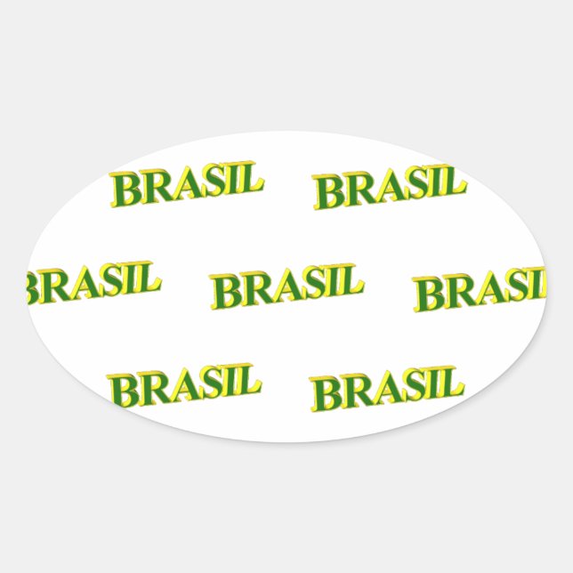 Brasil 3D Ovaler Aufkleber (Vorderseite)