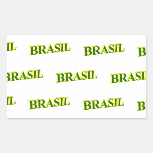 Brasil 3D Rechteckiger Aufkleber (Vorderseite)