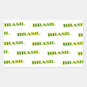 Brasil 3D Rechteckiger Aufkleber