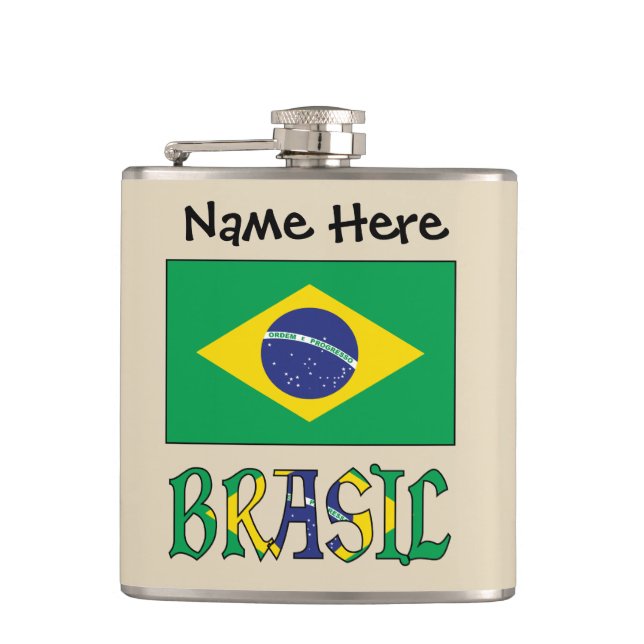 Brasil Bandera Brasil Personalisiert Flachmann (Vorderseite)