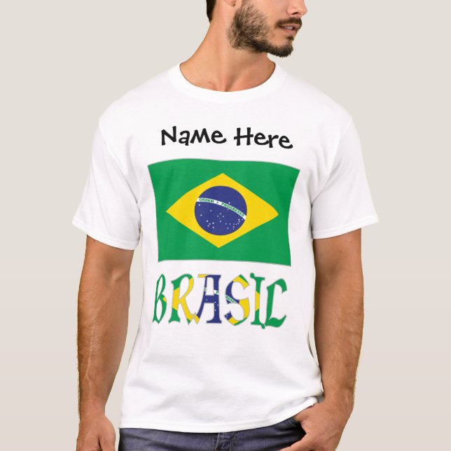 Brasil Bandera Brasil Personalisiert T-Shirt (Vorderseite)