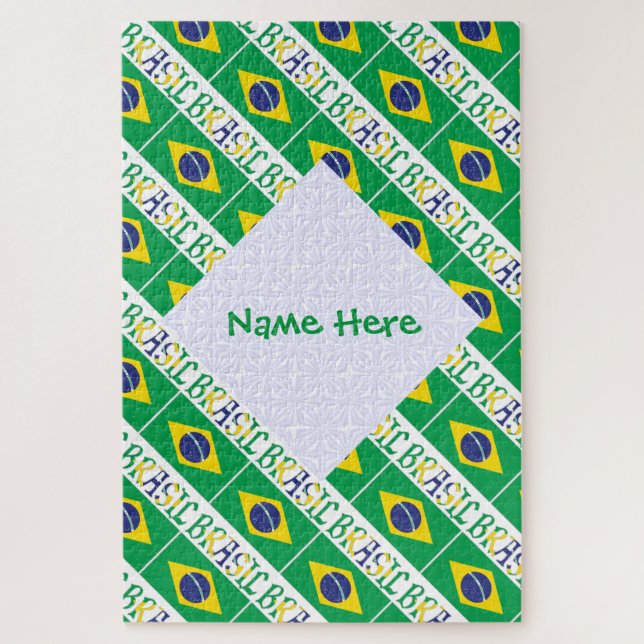 Brasil Bandiera Brazil Personalisiert Puzzle (Vertikal)
