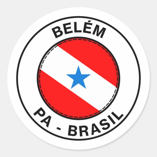 Brasil Belem Para PA Bandeira Stamp Runder Aufkleber (Vorderseite)