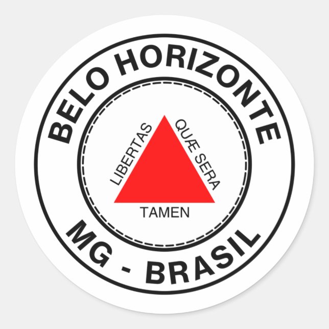 Brasil Belo Horizonte Minas Gerais MG Bandeira Runder Aufkleber (Vorderseite)