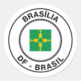 Brasil Brasilia Distrito Federal DF Bandeira Stamp Runder Aufkleber