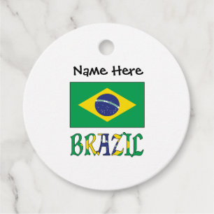 Brasil Brasilianische Flagge Personalisiert  Geschenkanhänger