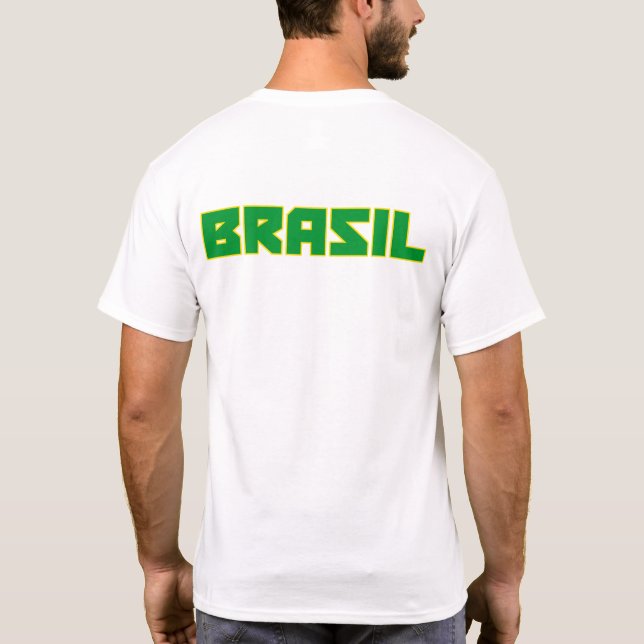 Brasil (Brasilien): fett gedrucktes Shirt und Flag (Rückseite)