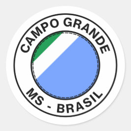 Brasil Campo Grande Mato Grosso do Sul Bandeira Runder Aufkleber