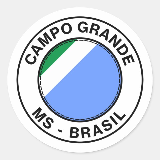 Brasil Campo Grande Mato Grosso do Sul Bandeira Runder Aufkleber (Vorderseite)