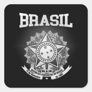 Brasil Coat of Arms Quadratischer Aufkleber