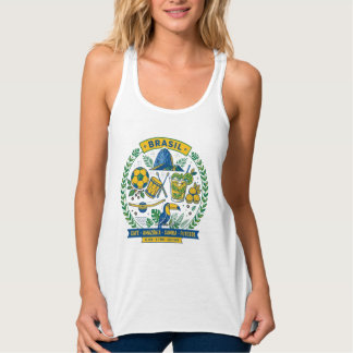 Brasil Culture Badge Cafe Samba Futebol Amazonia Tank Top