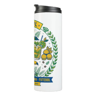 Brasil Culture Badge Cafe Samba Futebol Amazonia Thermosbecher