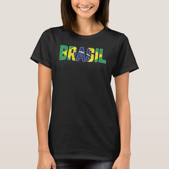 Brasil Flag Brasilianischer Fußballfan Männer Frau T-Shirt (Vorderseite)