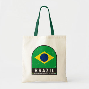 Brasil-Flag-Emblem gestört Vintag Tragetasche