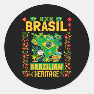 Brasil Flag Outfit Idee für Kinder Brasilien & amp Runder Aufkleber