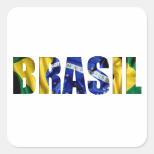 Brasil Flag Quadratischer Aufkleber