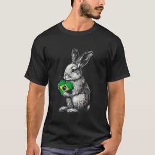 Brasil Flag Rabbit Herz Brasilian Pride Brasilien T-Shirt