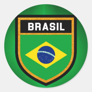Brasil Flag Runder Aufkleber