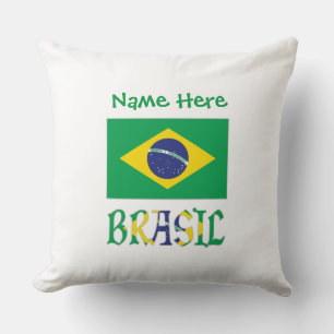 Brasil Flagge Brasil Personalisierter Name Kissen